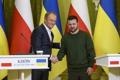 Donald Tusk and Volodymyr Zelenskiy in Kiev
