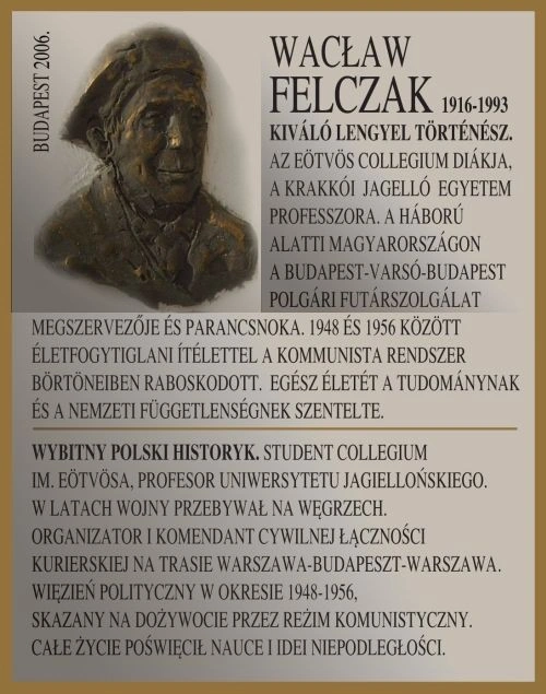 Tablica pamięci prof. Wacława Felczaka w Collegium Eötvösa w Budapeszcie